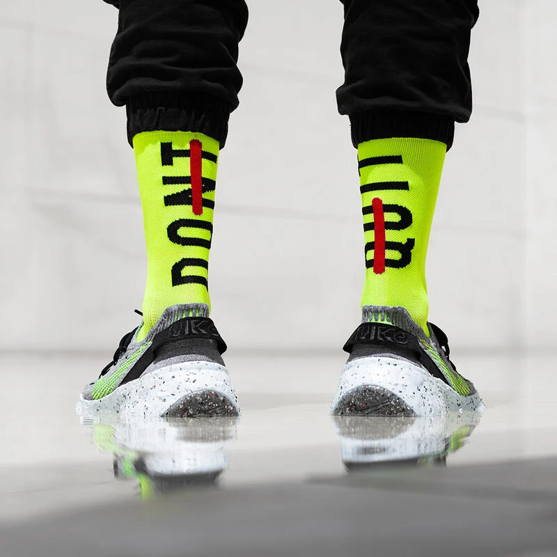 Calcetin Running Unisex Don't Quit, Tricotado Color Neon Amarillo 2 Calcetin Running Unisex Don't Quit, Tricotado Color Neon Amarillo - Imagen 2