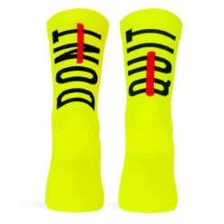 Calcetin Running Unisex Don't Quit, Tricotado Color Neon Amarillo