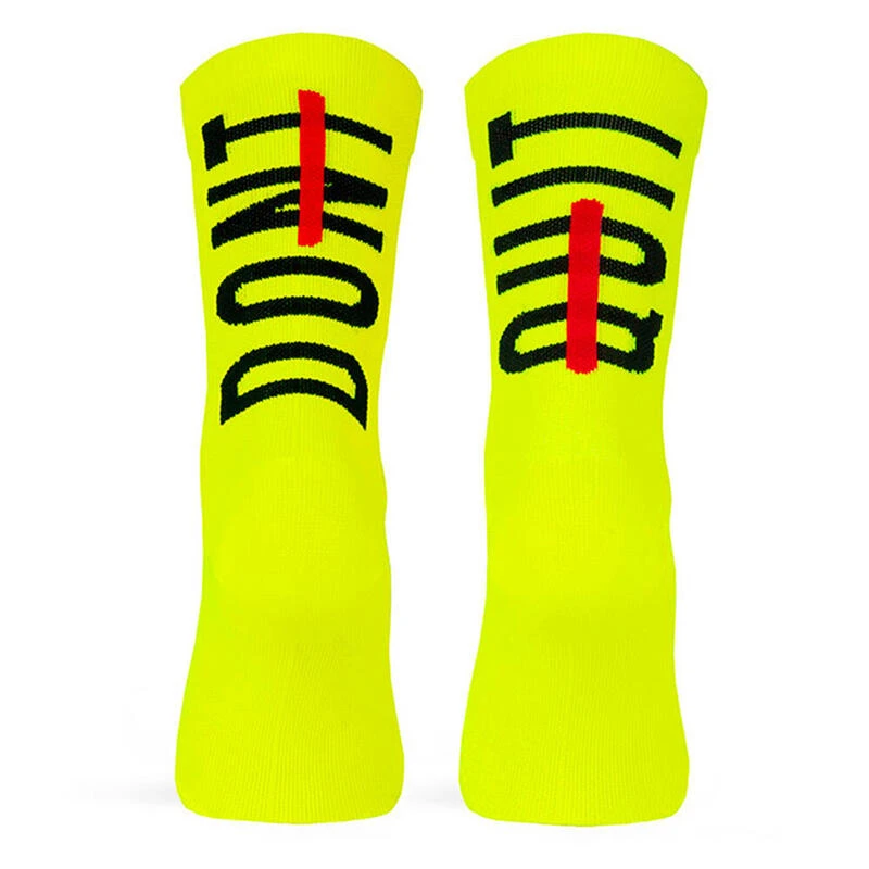 Calcetin Running Unisex Don't Quit, Tricotado Color Neon Amarillo 1 Calcetin Running Unisex Don't Quit, Tricotado Color Neon Amarillo