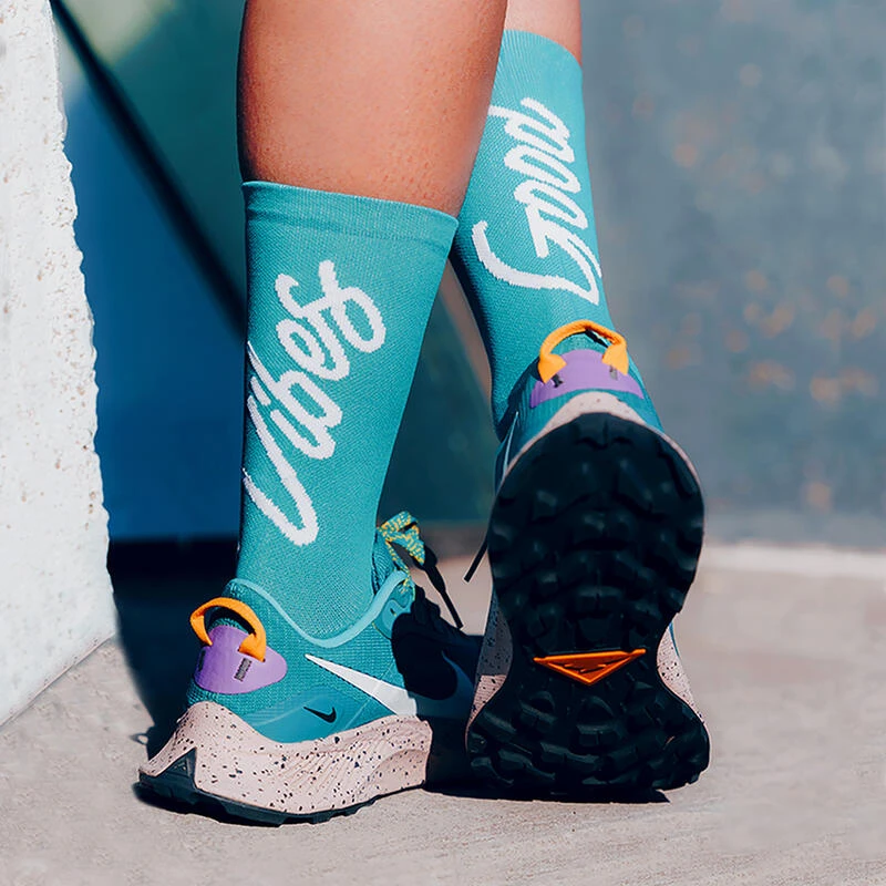 Calcetin Running Unisex Good Vibes, Tricotado Color Azul 2 Calcetin Running Unisex Good Vibes, Tricotado Color Azul - Imagen 2