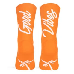 Calcetin Running Unisex Good Vibes, Tricotado Color Naranja