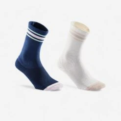 Calcetines Caminar Altos X2 Urban Walk Blanco/beige -Ropa Deportiva Tienda calcetines caminar altos x2 urban walk azulblanco roto