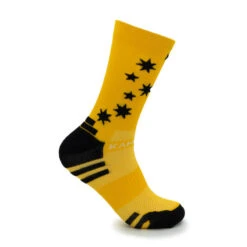 CALCETINES DE RUNNING #ESTRELLITAS Unisex - KAMUABU Color YEMA De 23CM -Ropa Deportiva Tienda calcetines de running estrellitas unisex kamuabu color yema de 23cm 1