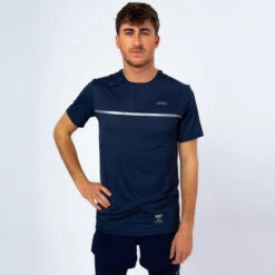 Camiseta De Manga Corta Running Ligera De Poliéster Reciclado Hombre TRR Negra -Ropa Deportiva Tienda camiseta de manga corta running ligera de poliester reciclado hombre trr azul