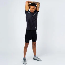 Camiseta De Manga Corta Running Ligera De Poliéster Reciclado Hombre TRR Negra -Ropa Deportiva Tienda camiseta de manga corta running ligera de poliester reciclado hombre trr negra 4