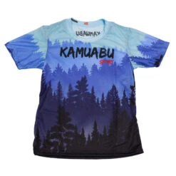 CAMISETA DE RUNNING #BOSQUE Para MUJER - KAMUABU Color AZUL 90grs Manga Corta