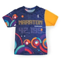 CAMISETA DE RUNNING #MARATON 2.0 RUN Para HOMBRE - KAMUABU Color AZUL 90grs