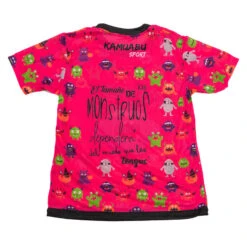 CAMISETA DE RUNNING #MONSTRUOS Para MUJER - KAMUABU Color ROSA 110grs -Ropa Deportiva Tienda camiseta de running monstruos para mujer kamuabu color rosa 110grs 1