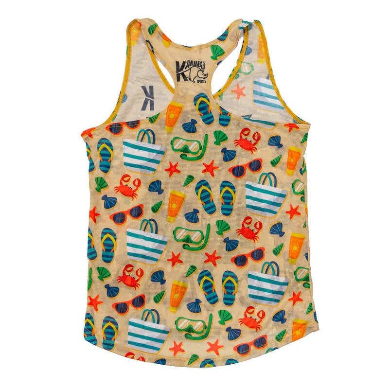 CAMISETA DE RUNNING #SANDBEACH Para MUJER - KAMUABU Color Arena De Tirantes 2 CAMISETA DE RUNNING #SANDBEACH Para MUJER - KAMUABU Color Arena De Tirantes - Imagen 2