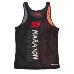 CAMISETA DE RUNNING #SOYMARATON Para HOMBRE - KAMUABU Roja/negra De Tirantes -Ropa Deportiva Tienda camiseta de running soymaraton para hombre kamuabu rojanegra de tirantes 1