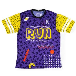 CAMISETA DE RUNNING #XXO RUN Para HOMBRE - KAMUABU Color MORADA 90grs