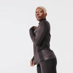 Kalenji Camiseta Running Dry+ Mujer Negro Manga Larga 1/2 Cremallera -Ropa Deportiva Tienda camiseta running dry mujer negro manga larga 12 cremallera 2