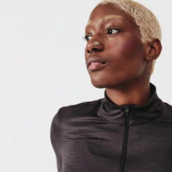 Kalenji Camiseta Running Dry+ Mujer Negro Manga Larga 1/2 Cremallera -Ropa Deportiva Tienda camiseta running dry mujer negro manga larga 12 cremallera 4