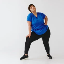 Kalenji Camiseta Running Manga Corta Transpirable Talla Grande Mujer Dry Azul -Ropa Deportiva Tienda camiseta running manga corta transpirable talla grande mujer dry azul 2