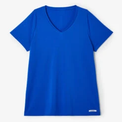 Kalenji Camiseta Running Manga Corta Transpirable Talla Grande Mujer Dry Azul -Ropa Deportiva Tienda camiseta running manga corta transpirable talla grande mujer dry azul 3