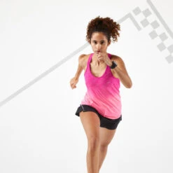 Camiseta Running Sin Mangas Sujetador Integrado Mujer Kiprun Care Rosa Degradado -Ropa Deportiva Tienda camiseta running sin mangas sujetador integrado mujer kiprun care rosa degradado 2