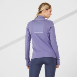 Camiseta Running Térmica Mujer Kiprun Warm Light Morada -Ropa Deportiva Tienda camiseta running termica mujer kiprun warm light morada 2