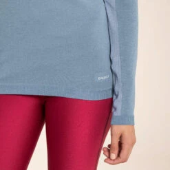 CAMISETA SIN COSTURAS CONFORT MANGA LARGA TRAIL RUNNING MUJER AZUL LILA -Ropa Deportiva Tienda camiseta sin costuras confort manga larga trail running mujer azul lila 4