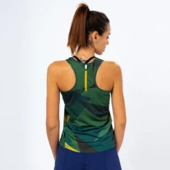 Camiseta Sin Mangas Running De Poliéster Reciclado Mujer TRR Azul Y Verde -Ropa Deportiva Tienda camiseta sin mangas running de poliester reciclado mujer trr azul y verde 2