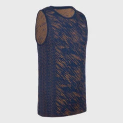 Camiseta Sin Mangas Running Sin Costuras Niños - KIPRUN CARE Marino Naranja