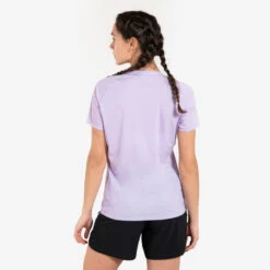 CAMISETA TRAIL RUNNING MUJER LILA ESTAMPADO MANGA CORTA -Ropa Deportiva Tienda camiseta trail running mujer lila estampado manga corta 3