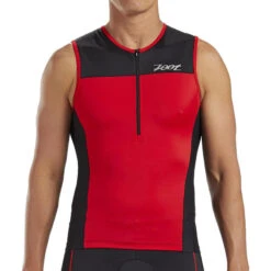 Camiseta Triatlon Sin Mangas Con Cremallera Hombre ZOOT CARDINAL Rojo