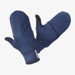 Kalenji Guantes Running Evolutiv Azul Marino Manoplas Integradas
