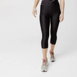 Kalenji Leggings Cortos Running Transpirable Mujer - Run Dry 500 Marrón -Ropa Deportiva Tienda leggings cortos running transpirables mujer run dry 500 negro