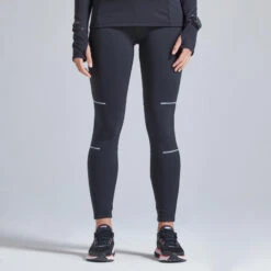 Leggings Mallas Running Largas Térmicas Mujer Kiprun Warm Negro