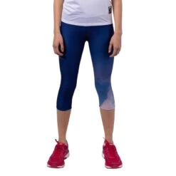Leggings Running Corto De Poliéster Reciclado Para Mujer TRR Azul