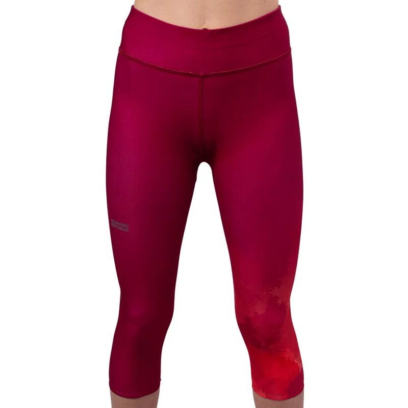 Leggings Running Corto De Poliéster Reciclado Para Mujer TRR Rojo 2 Leggings Running Corto De Poliéster Reciclado Para Mujer TRR Rojo - Imagen 2