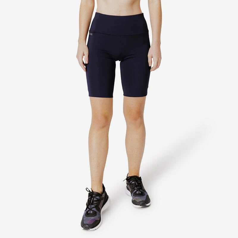 Kalenji Pantalón Corto Ciclista Running Moldeador Mujer - Run Dry 500 Sujeción Azul