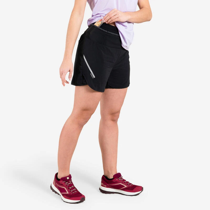 Pantalón Corto Trail Running Holgado Mujer Negro 3 Pantalón Corto Trail Running Holgado Mujer Negro - Imagen 3