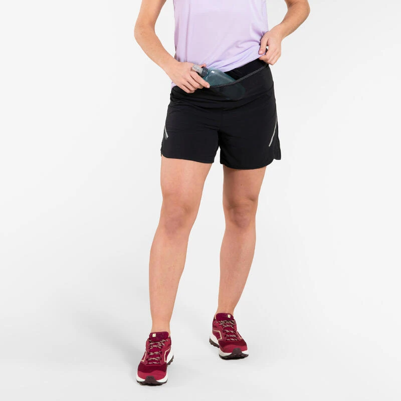 Pantalón Corto Trail Running Holgado Mujer Negro 1 Pantalón Corto Trail Running Holgado Mujer Negro