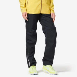 Pantalón Trail Running Impermeable Mujer Negro